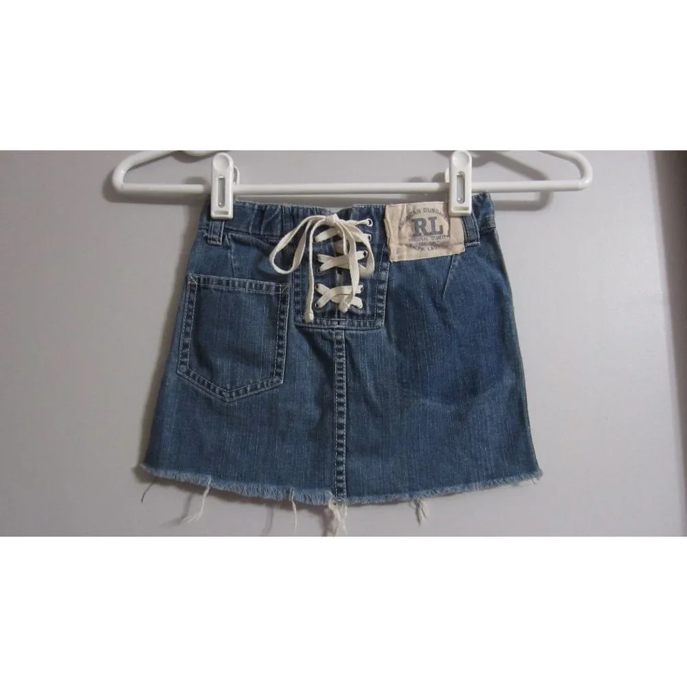 Ralph Lauren 4/4T Denim American Dungaree Raw Skirt